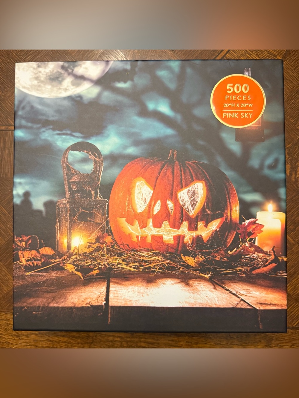 Mischief Night - Jack-o'-Lantern Puzzle - 500 Piece Pink Sky